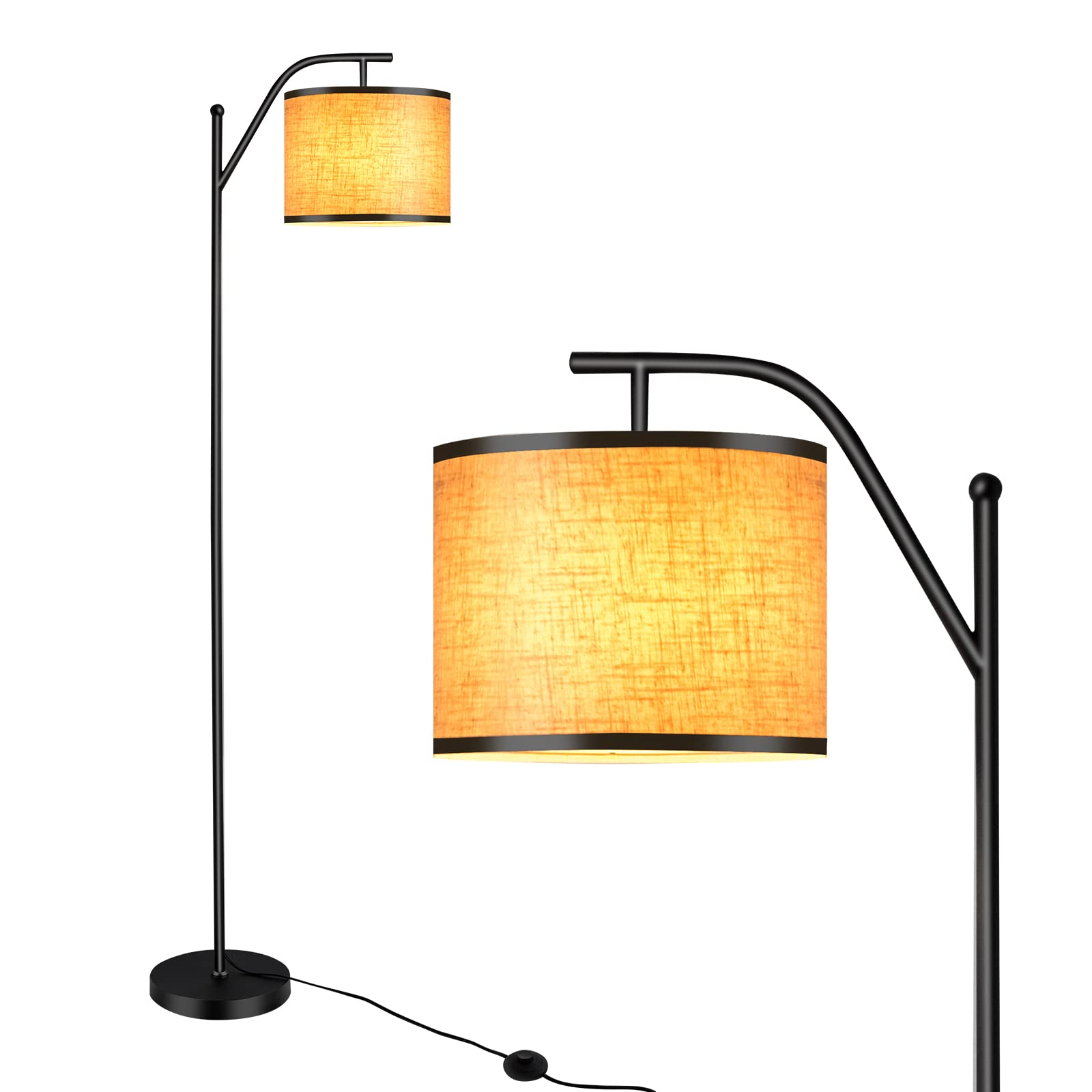 Tangkula Floor Lamp for Living Room with Arc Hanging Shade